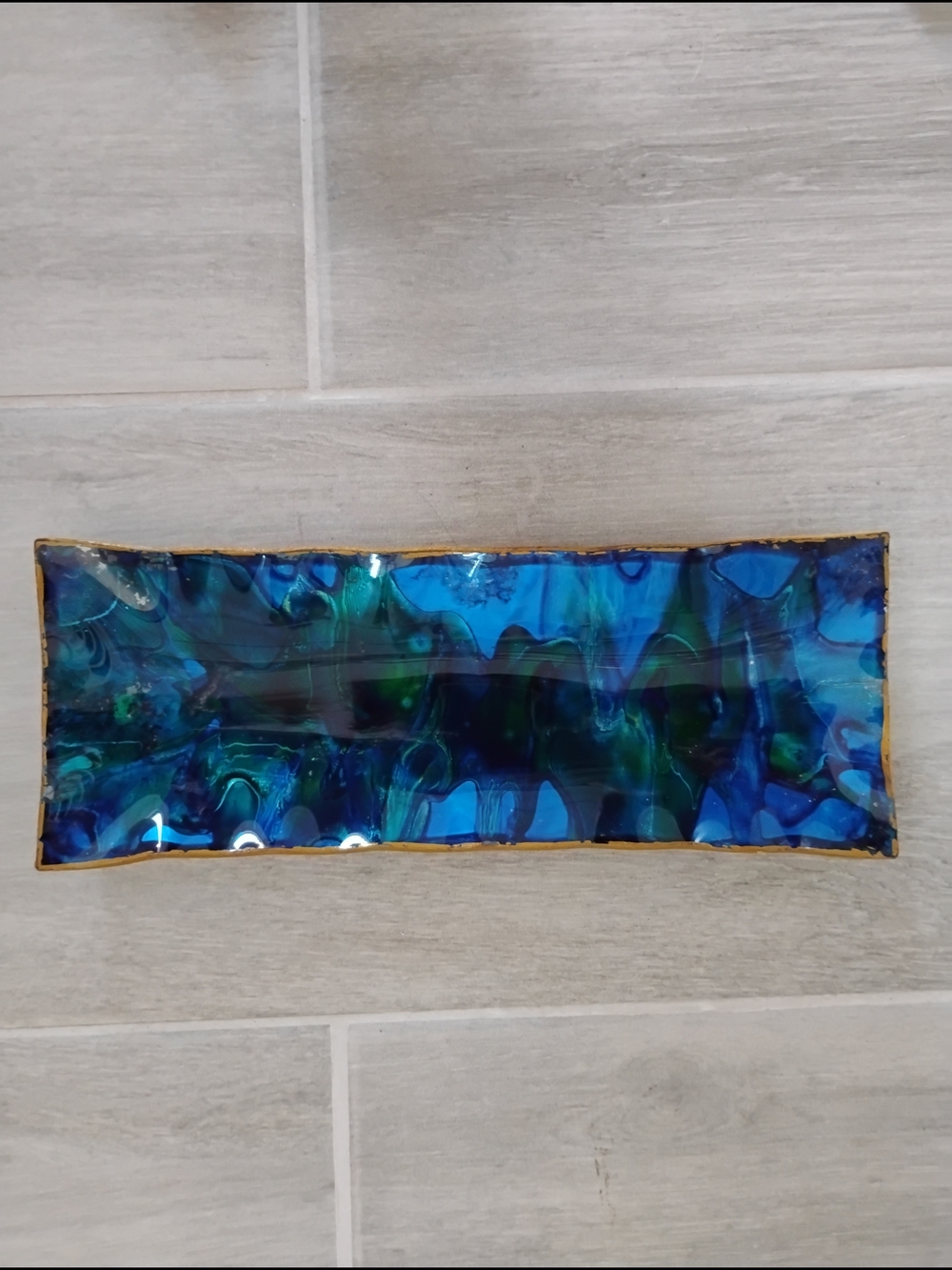 Trinket Tray / Vanity Modern Rectangular Shades of Blue